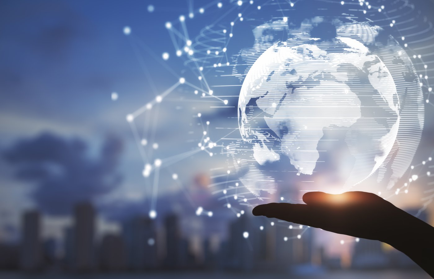 image of globe with hands underneath