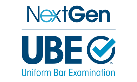 NextGen UBE (Uniform Bar Examination) logo. Words with circle and checkmark
